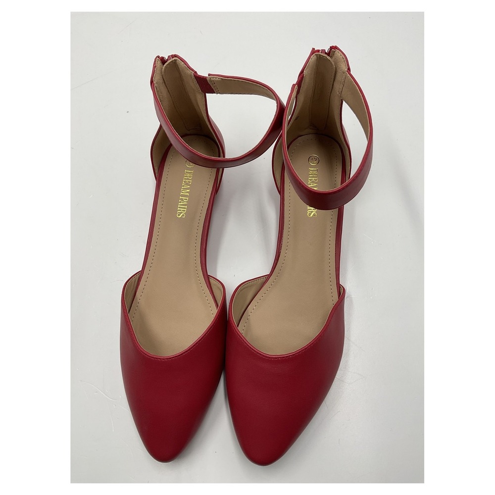 Dream Pairs Women's Red d'Orsay Ankle Strap Sandals Size 12 - Picture 4 of 4